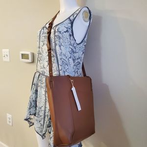 Henny + Lev vegan leather purse, NWT, tan, 2 in 1 everyday tote